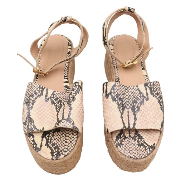 Kaanas Womens Size 7 Snakeprint Espadrille Platform Sandals - Picture 1 of 7